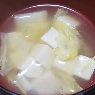 白菜と豆腐のジンジャースープ
